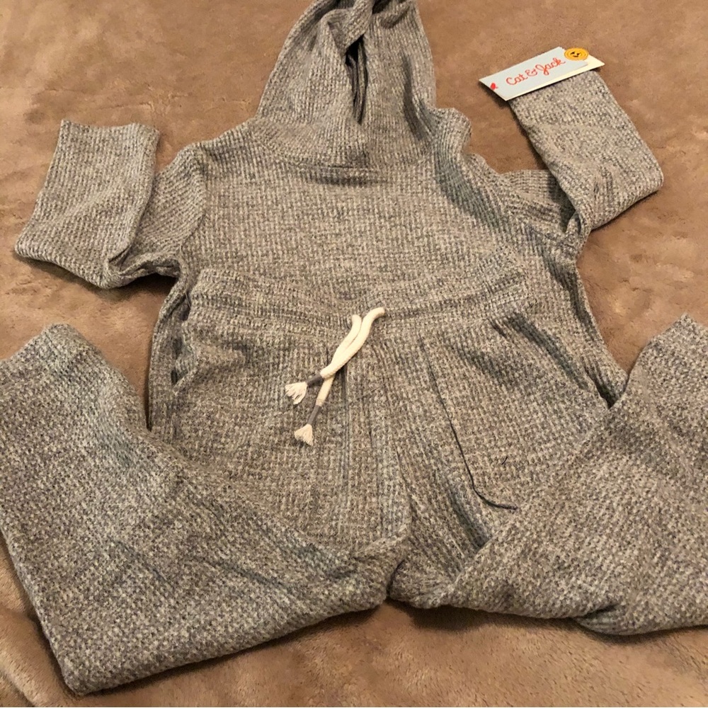 NWT Cat&Jack Matching Set Hoodie and Pants Girls Size 2T Functional Drawstring - Picture 5 of 8